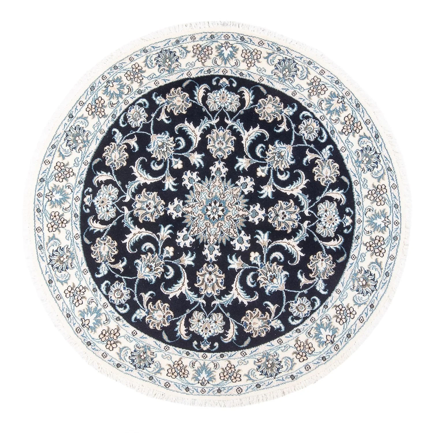Perserteppich - Nain rund - 150 x 150 cm - dunkelblau - Image 18