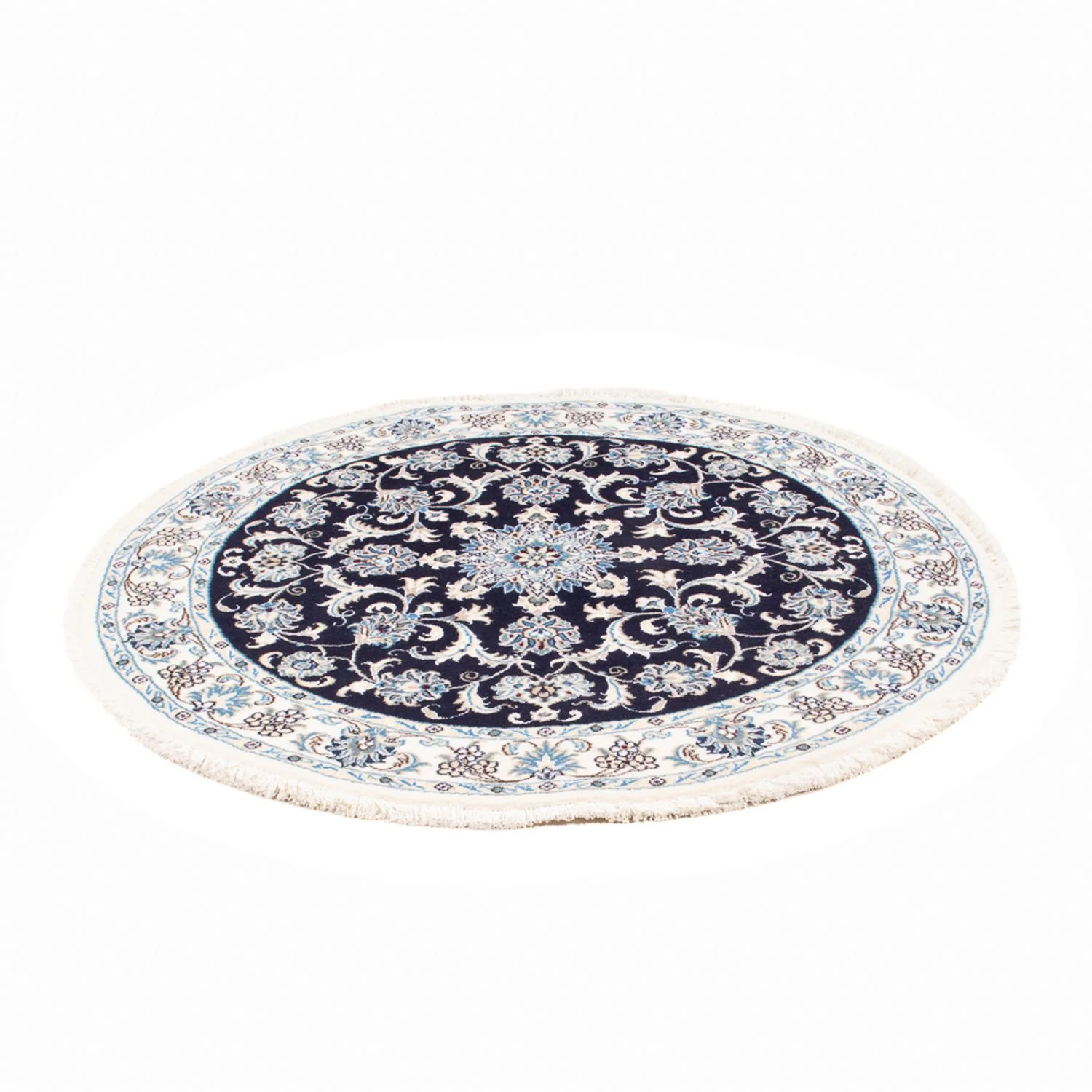 Perserteppich - Nain rund - 150 x 150 cm - dunkelblau - Image 5