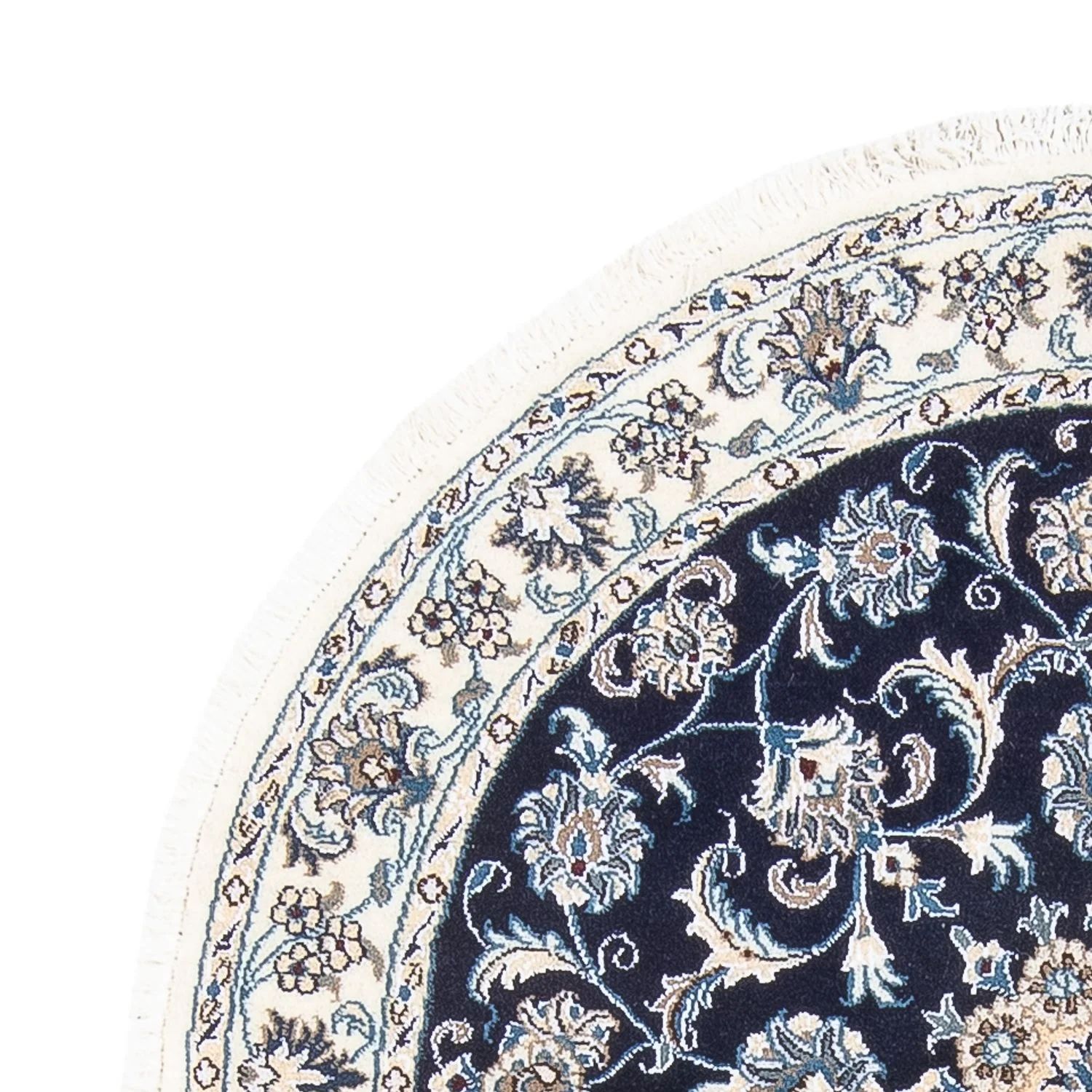 Perserteppich - Nain rund - 150 x 150 cm - dunkelblau - Image 8