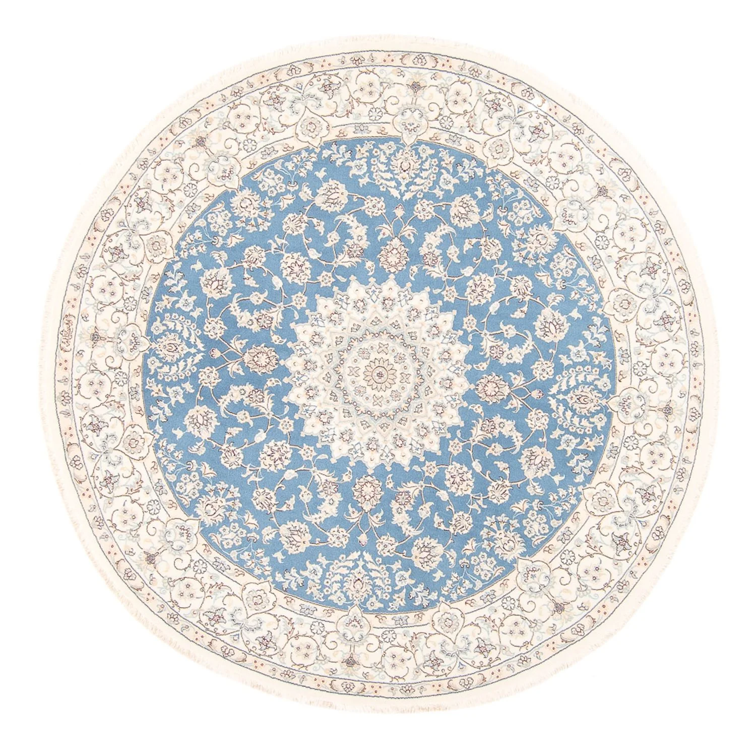 Perserteppich - Nain rund - 200 x 200 cm - hellblau