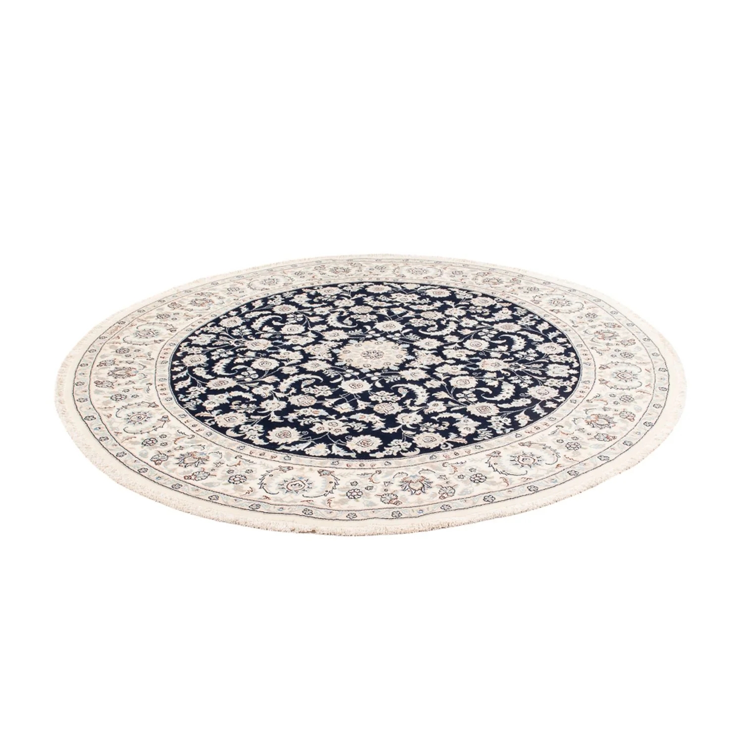 Perserteppich - Nain rund - 202 x 202 cm - dunkelblau - Image 5