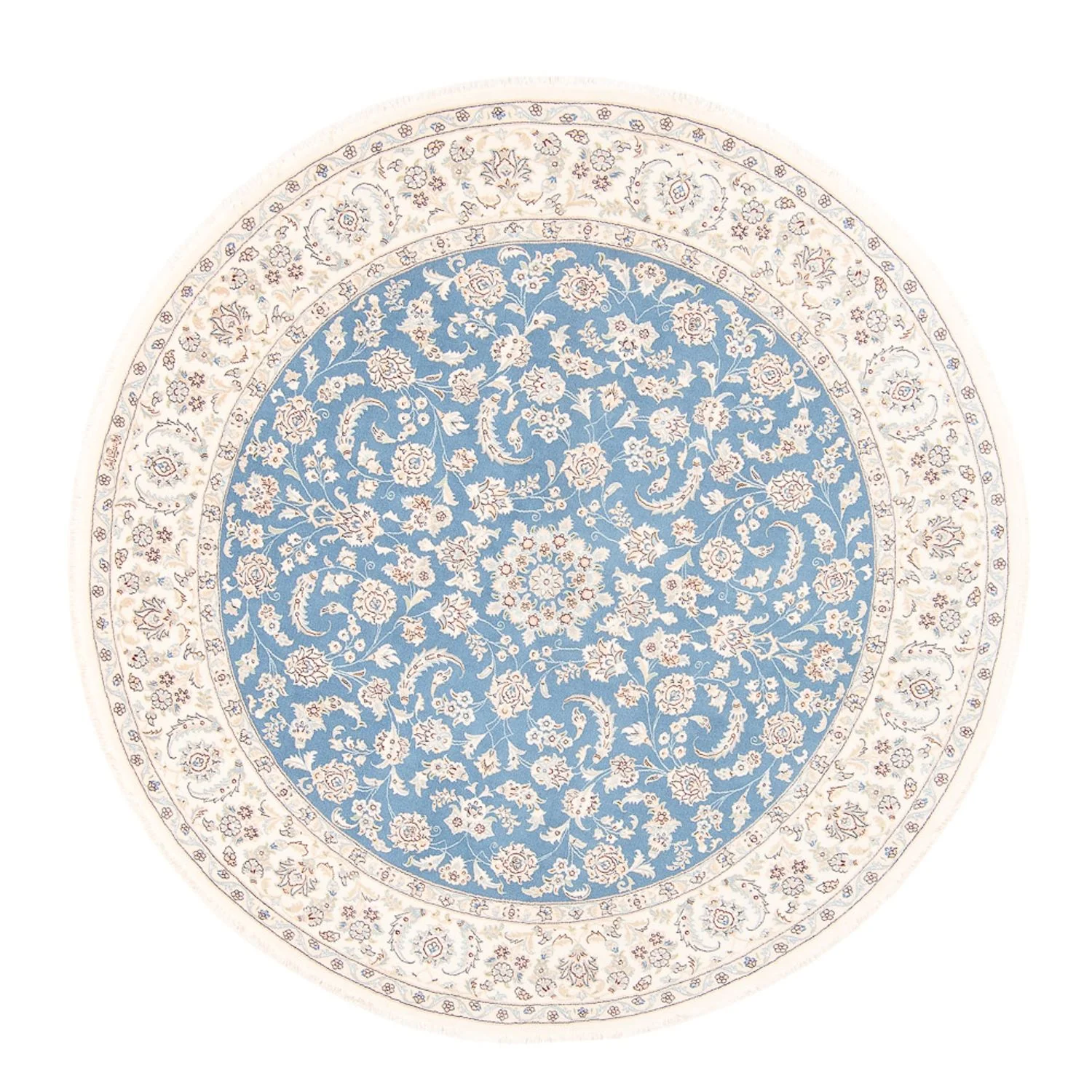 Perserteppich - Nain rund - 212 x 203 cm - hellblau
