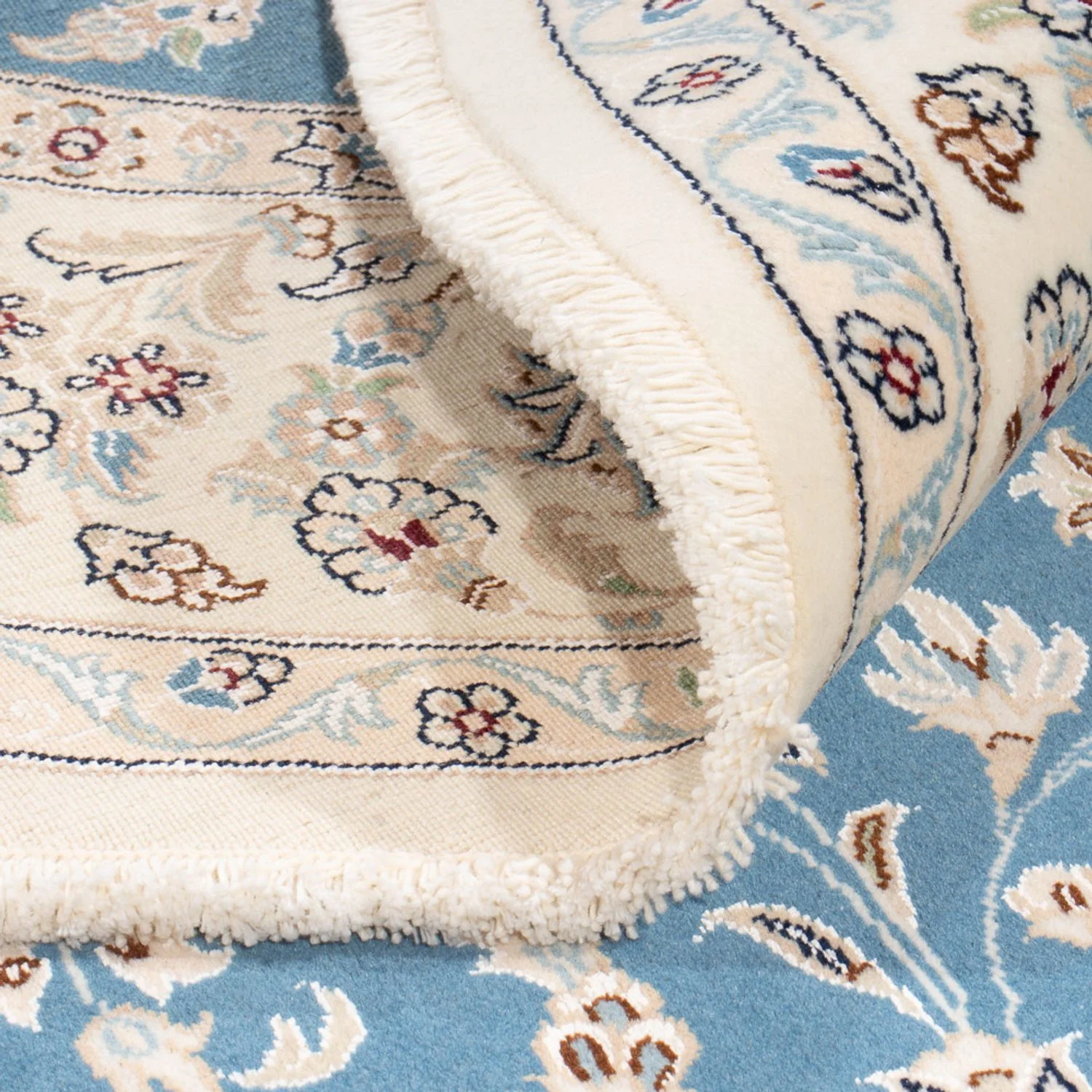 Perserteppich - Nain rund - 212 x 203 cm - hellblau - Image 4