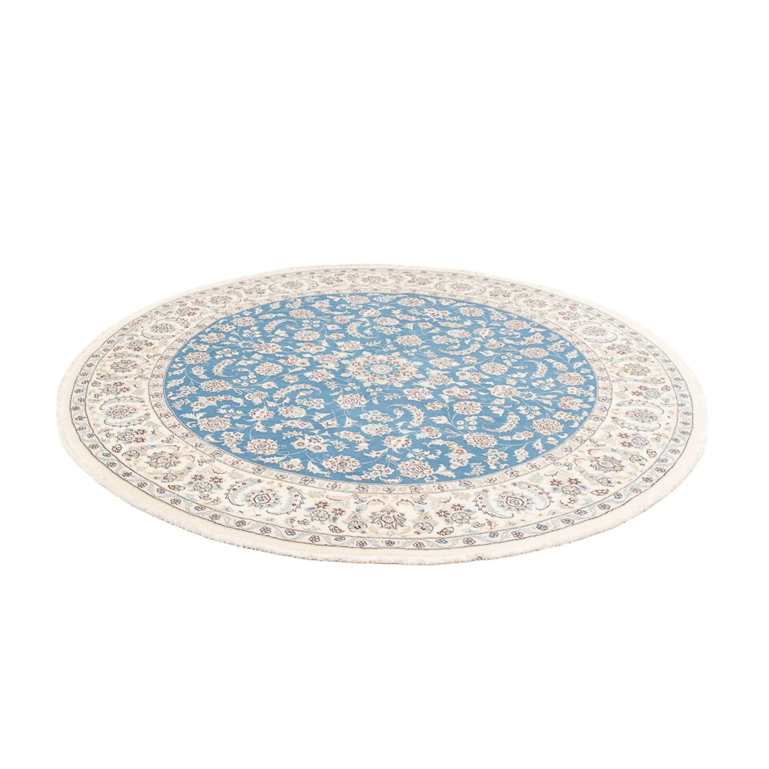 Perserteppich - Nain rund - 212 x 203 cm - hellblau - Image 5