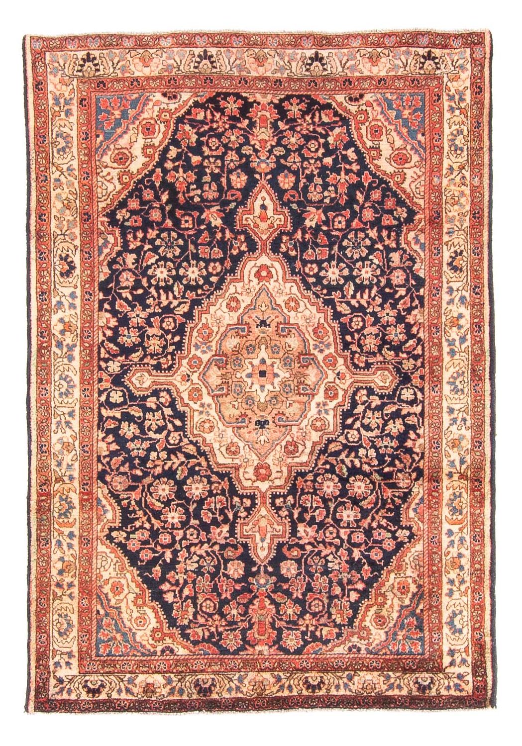 Perserteppich - Nomadic - 146 x 103 cm - dunkelblau