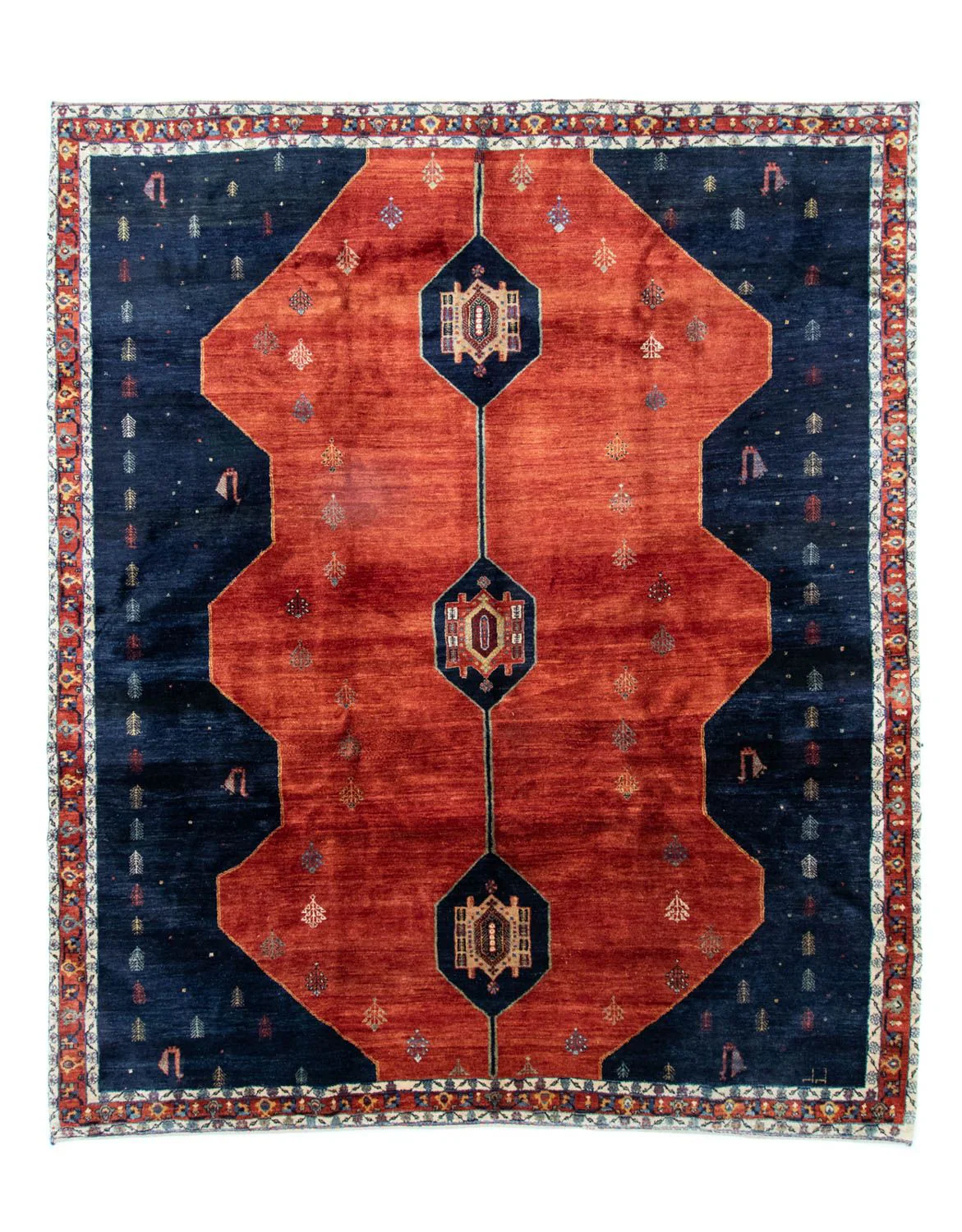 Perserteppich - Nomadic 292 x 259 cm - blau