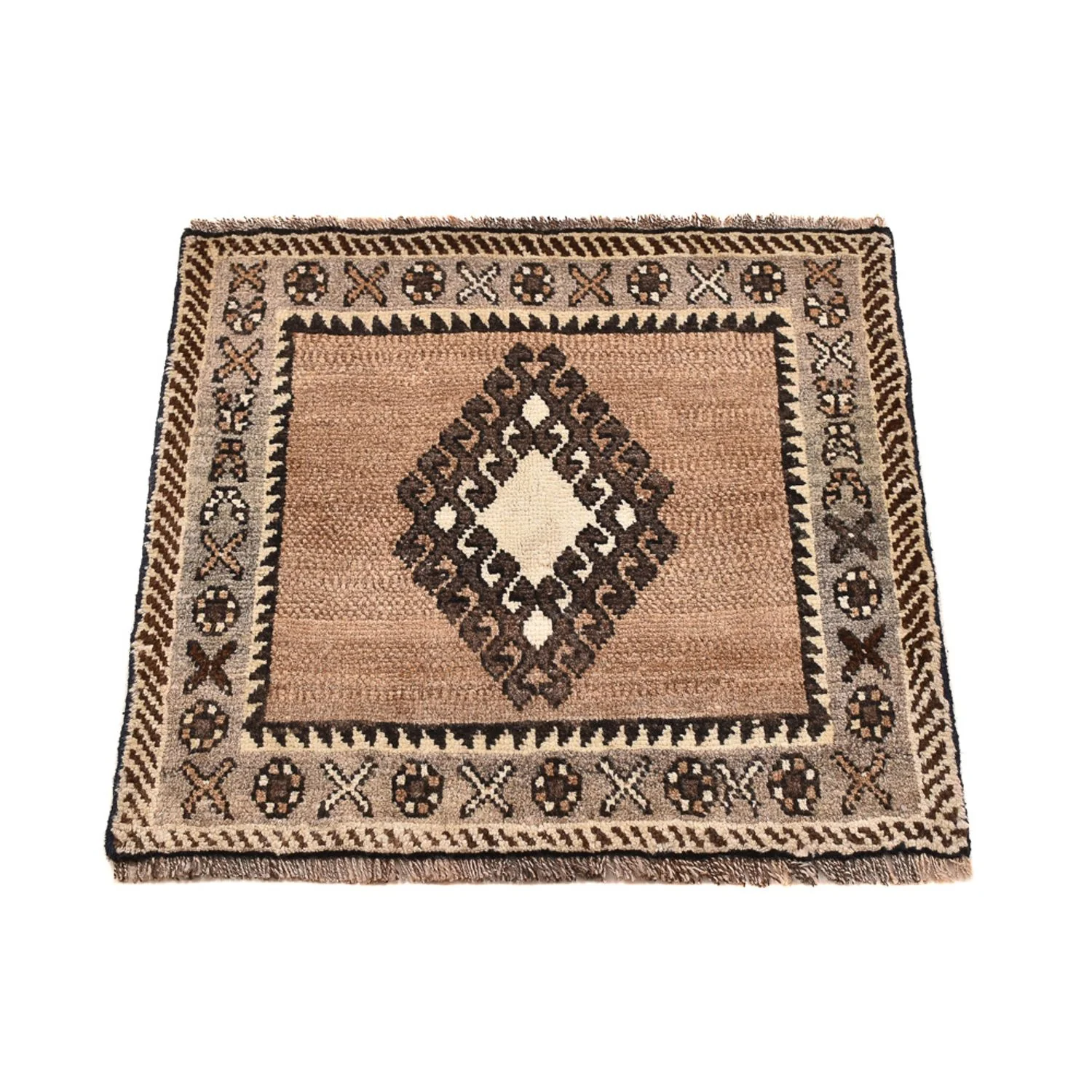 Perserteppich - Nomadic - 56 x 53 cm - hellbeige - Image 4