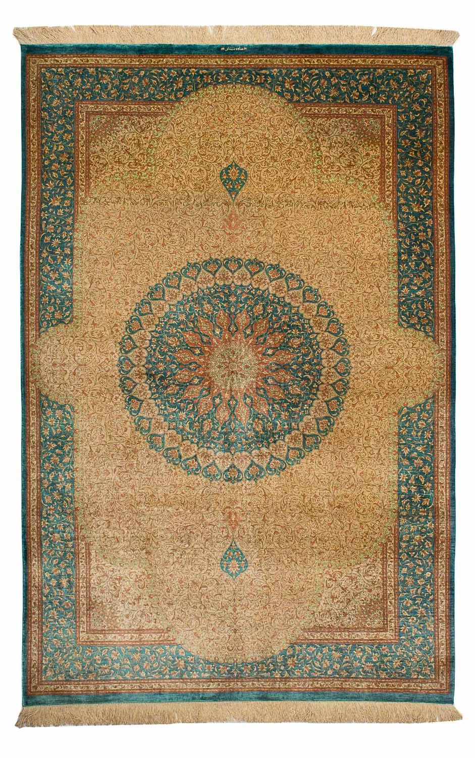 Seidenteppich - Ghom Seide - Premium 188 x 130 cm TeppichbrĂĽcke