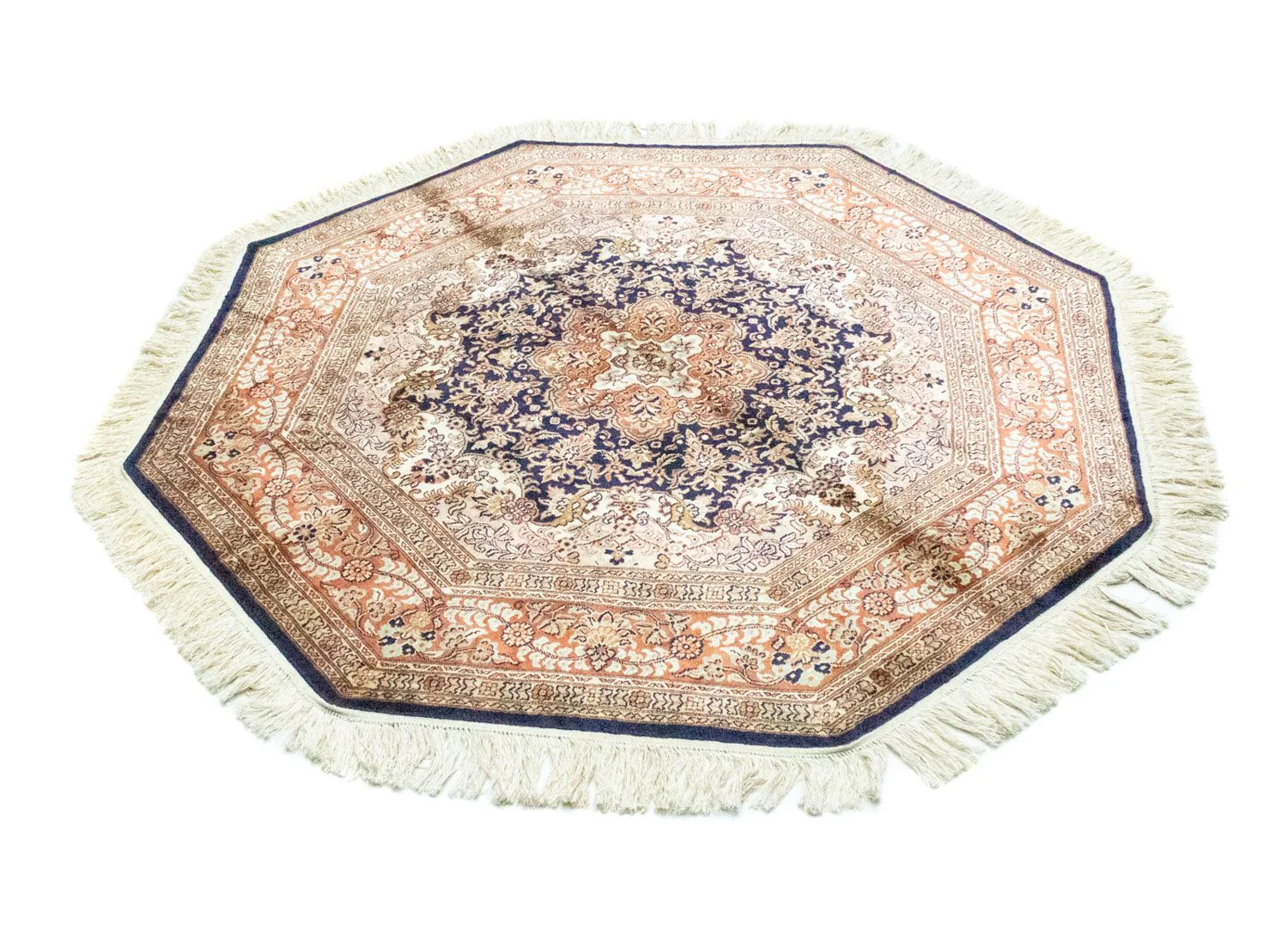 Seidenteppich - Kaschmir Seide sonderform  - 127 x 125 cm - blau - Image 5
