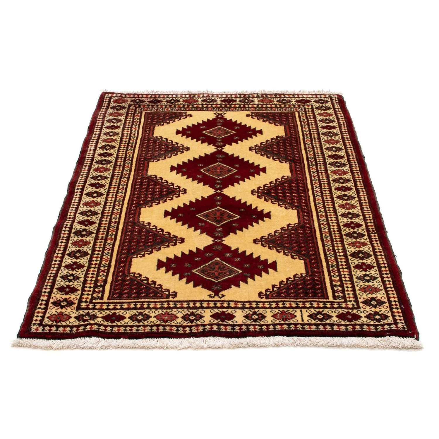 Turkaman Teppich 133 x 92 cm - dunkelrot - Image 5