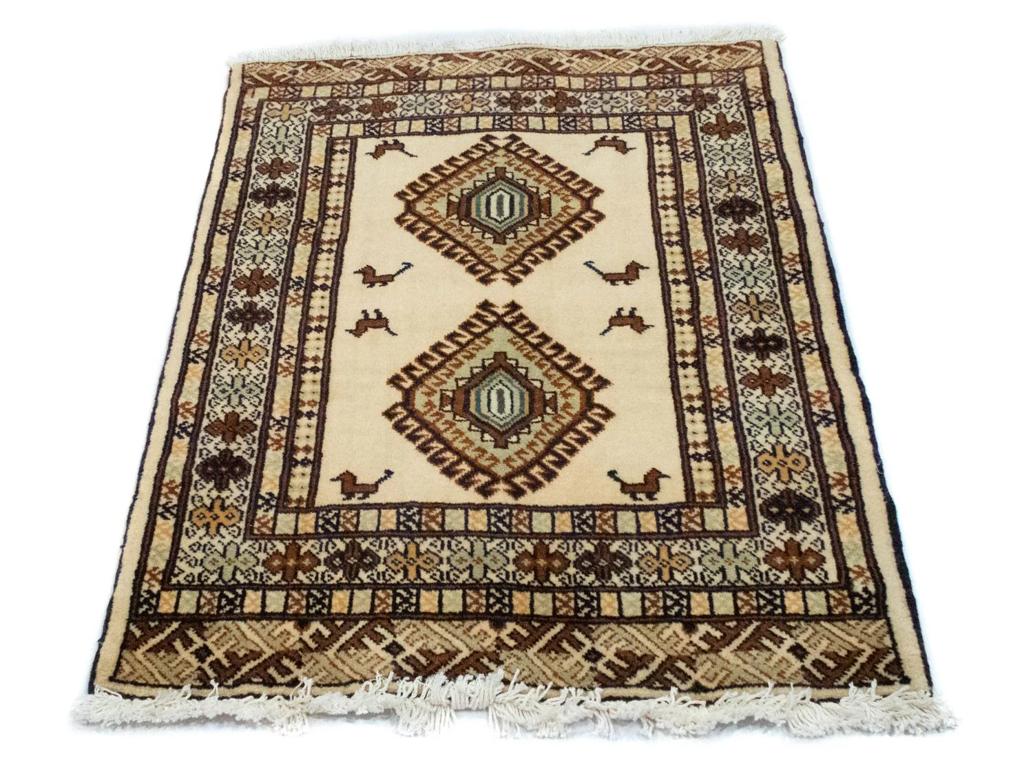 Turkaman Teppich 87 x 64 cm - beige - Image 5