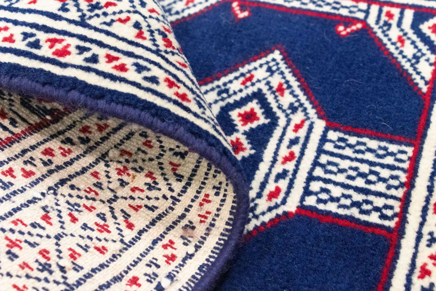 Turkaman Teppich 90 x 62 cm - blau - Image 4
