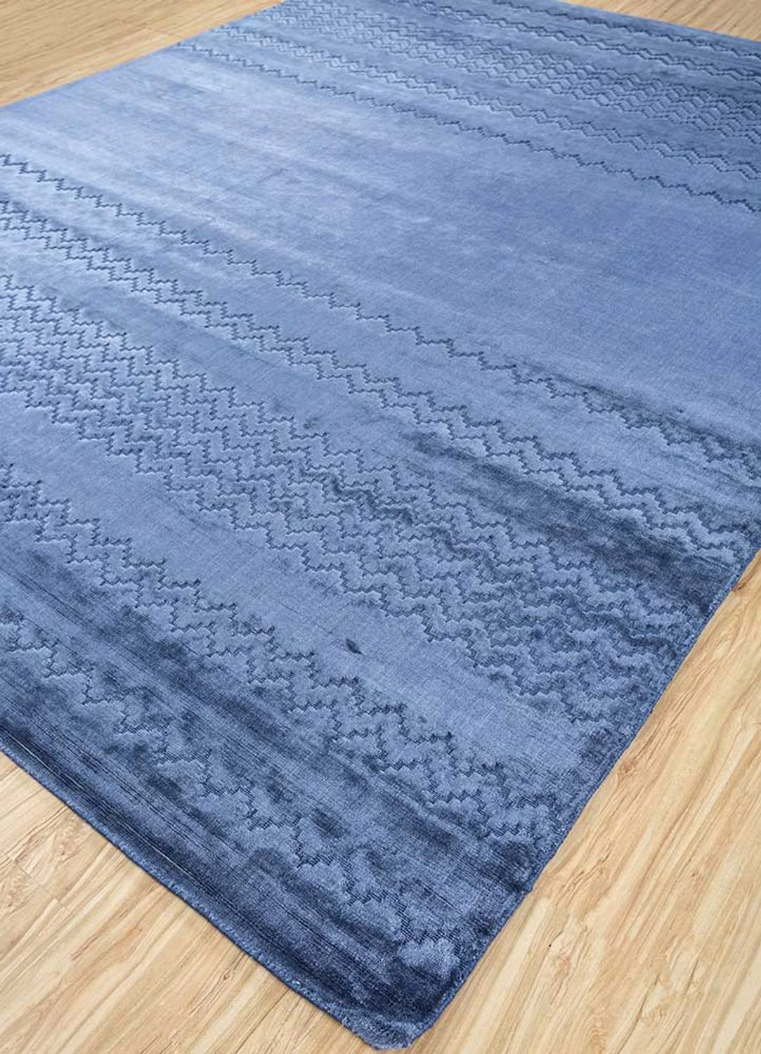Viskose Teppich - 300 x 240 cm - blau - Image 2