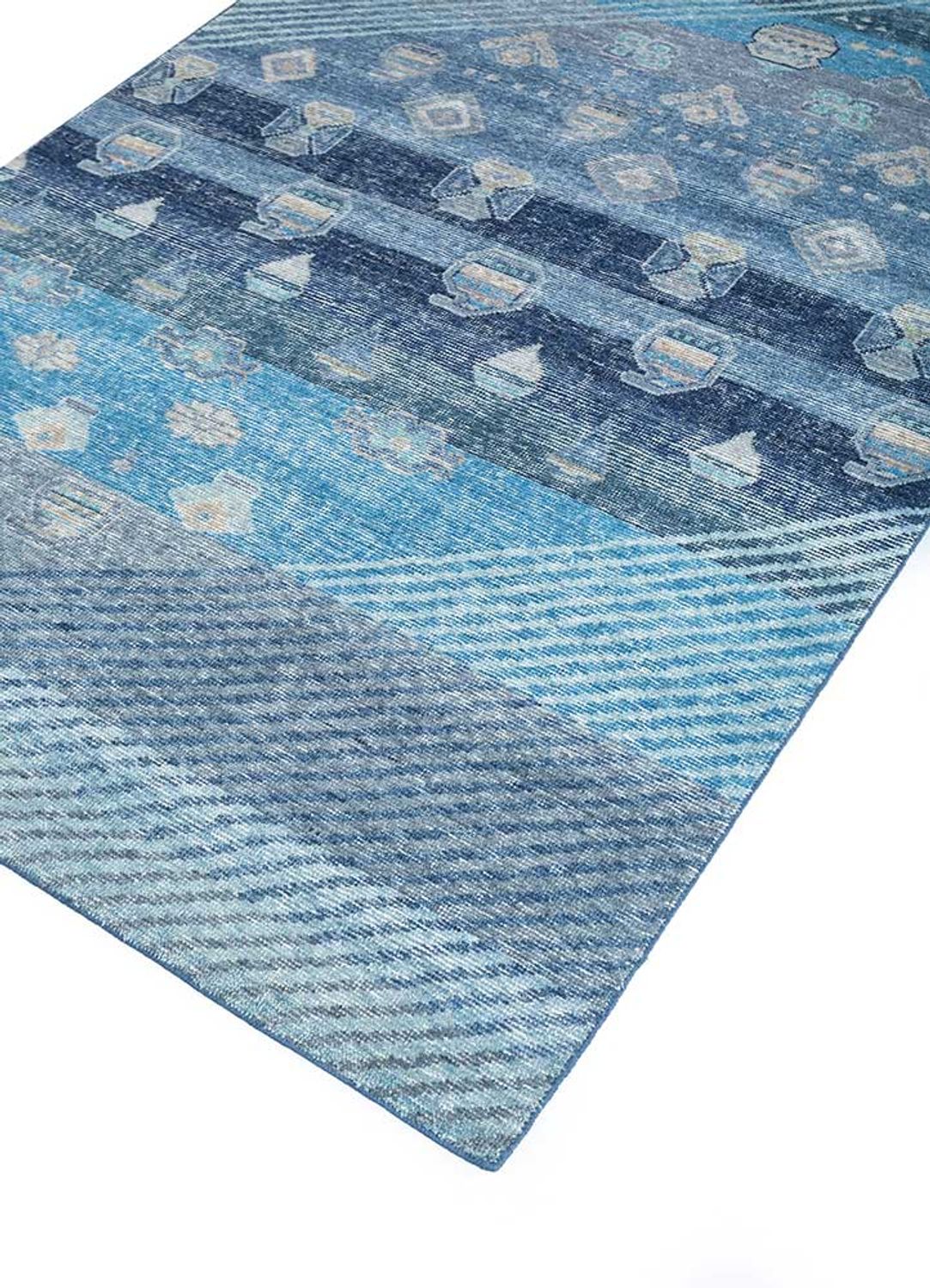 Wollteppich - 240 x 150 cm - blau - Image 2
