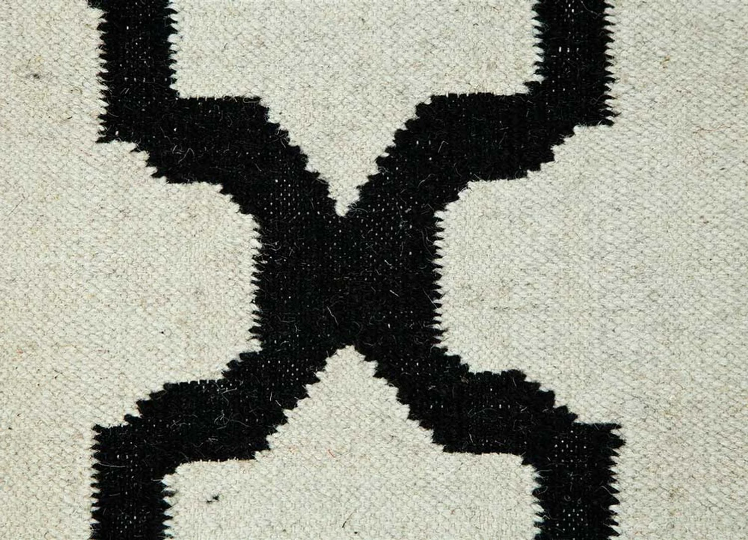 Wollteppich - 240 x 150 cm - schwarz-weiß - Image 3