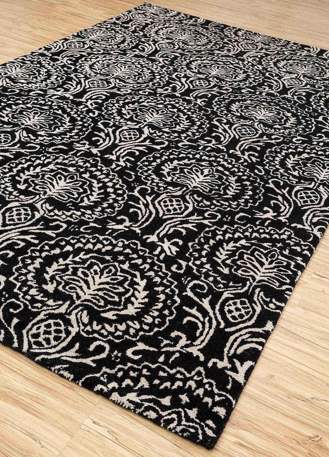 Wollteppich - 240 x 150 cm - schwarz-weiß - Image 2