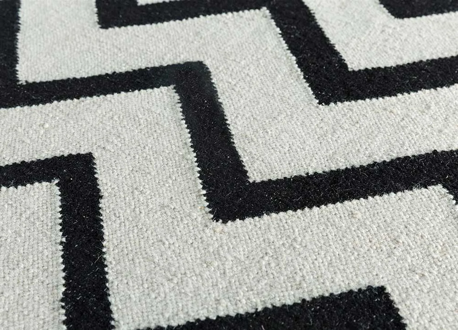 Wollteppich - 240 x 150 cm - schwarz-weiß - Image 4