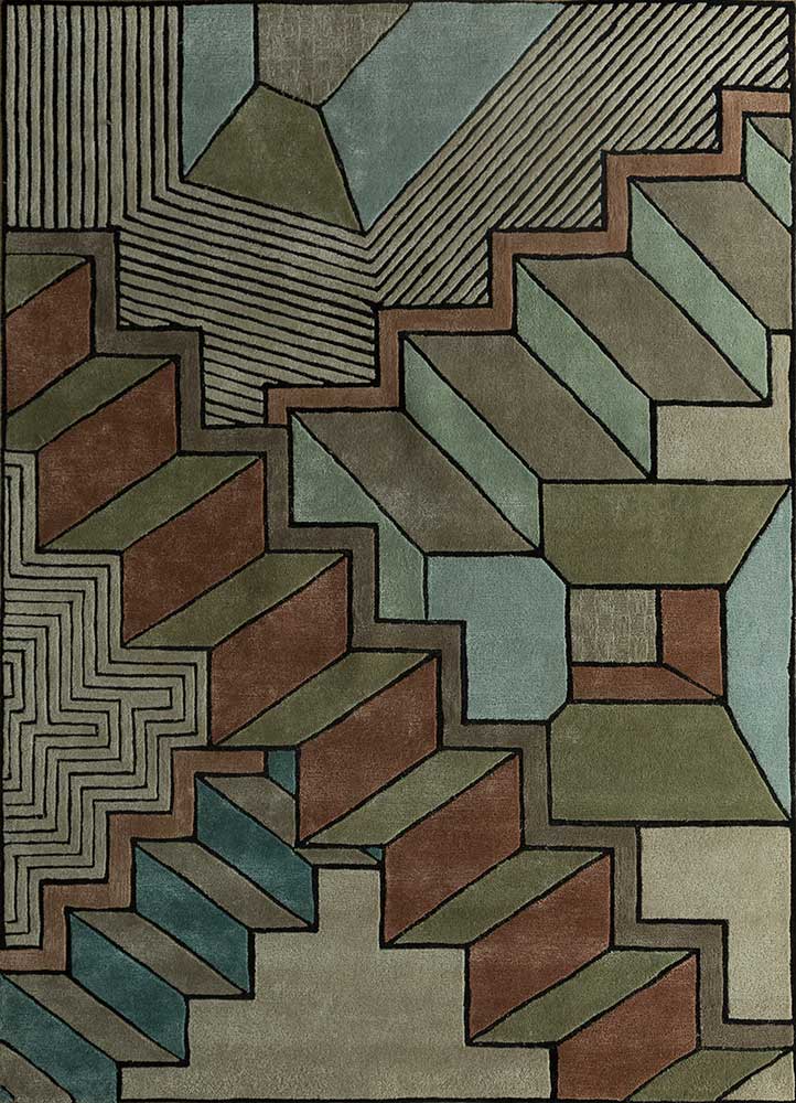 Wollteppich - 240 x 180 cm - grün