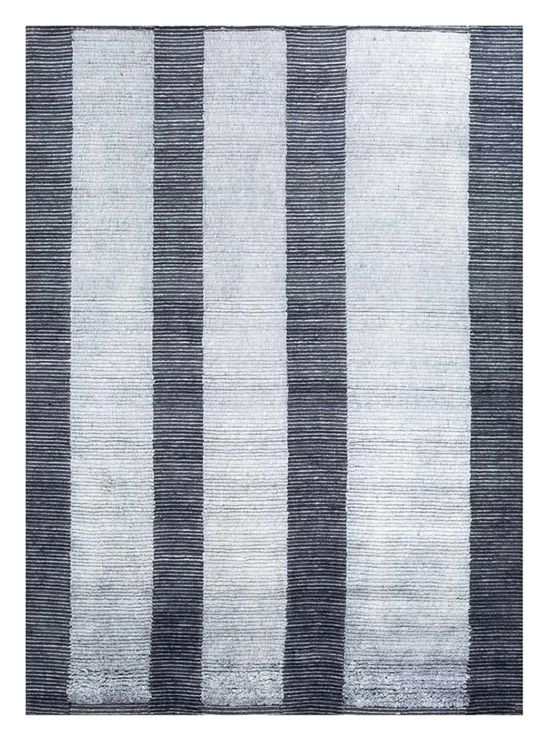 Wollteppich - 300 x 240 cm - silber