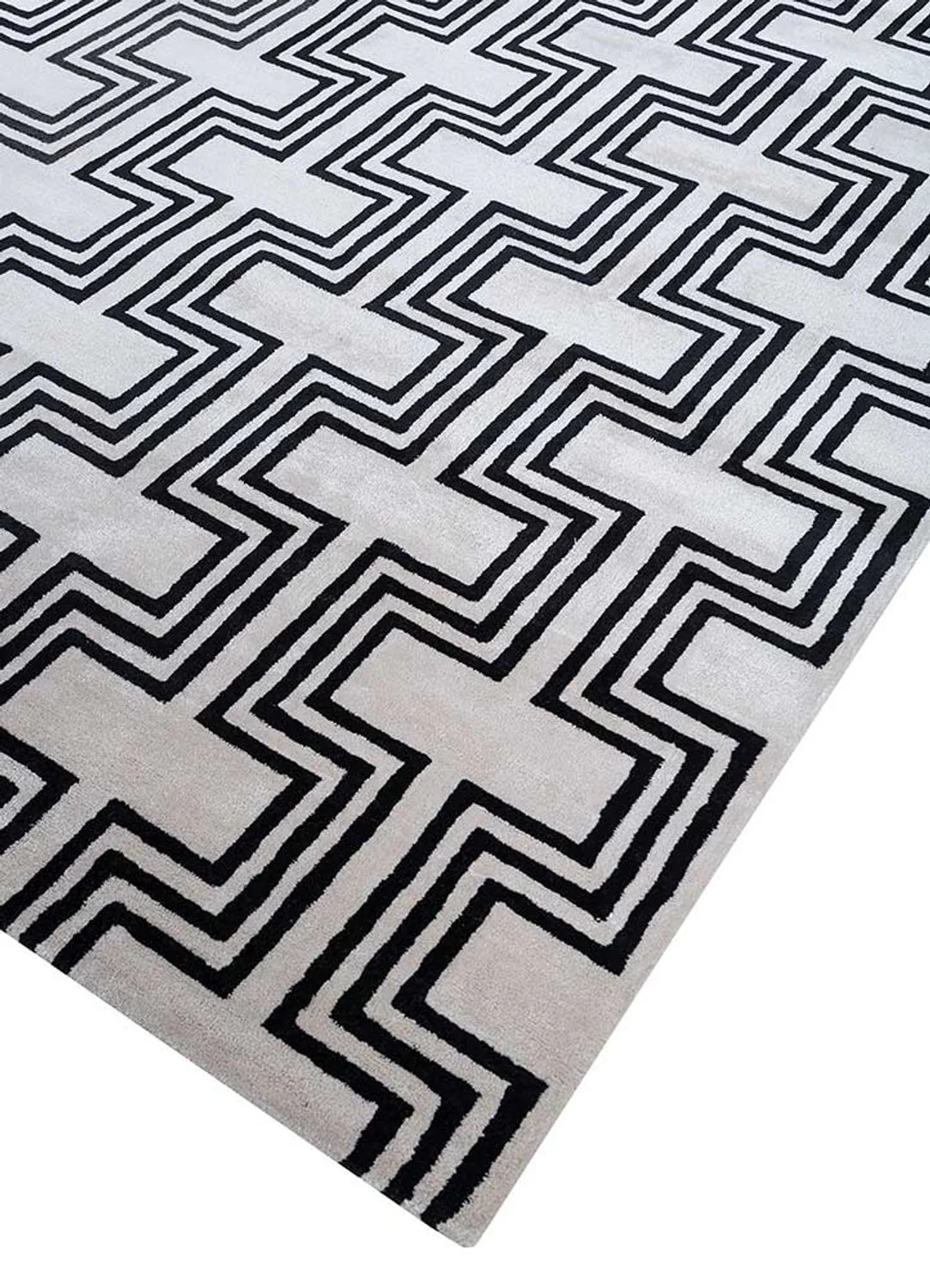 Wollteppich - 330 x 240 cm - schwarz-weiß - Image 2