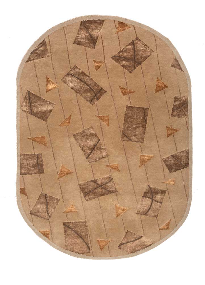 Wollteppich oval - 240 x 150 cm - beige
