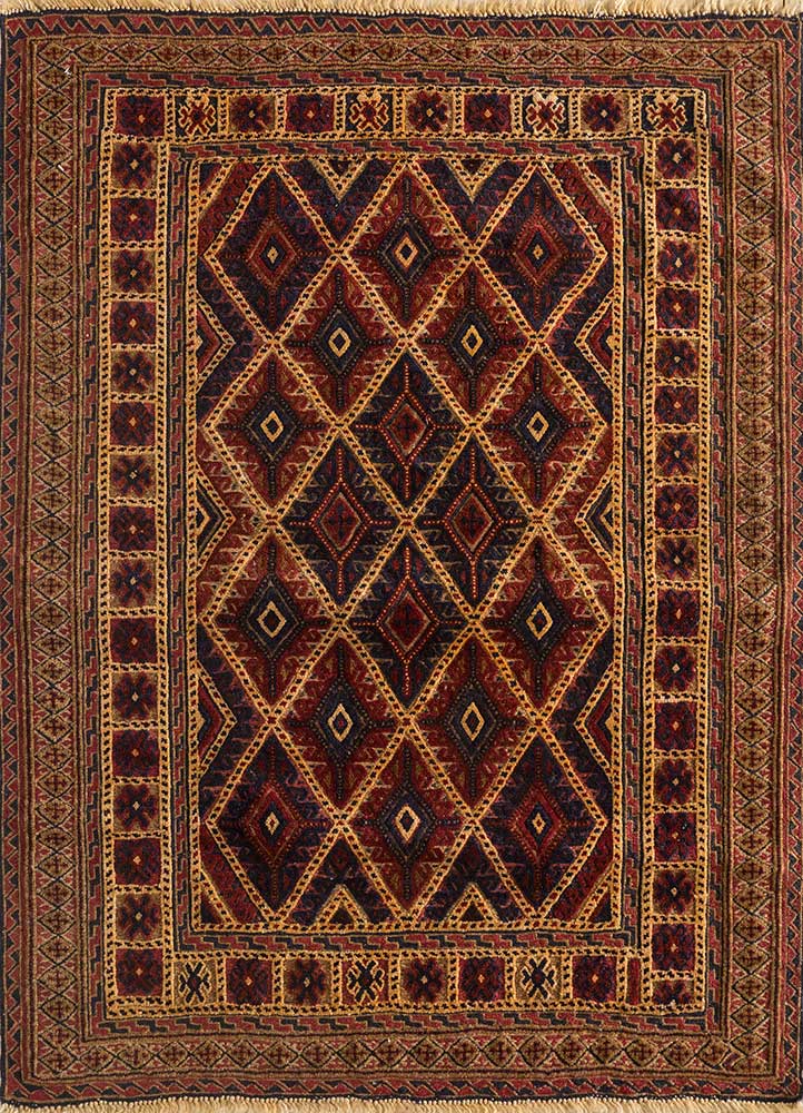 Wollteppich quadratisch - 120 x 120 cm - gold