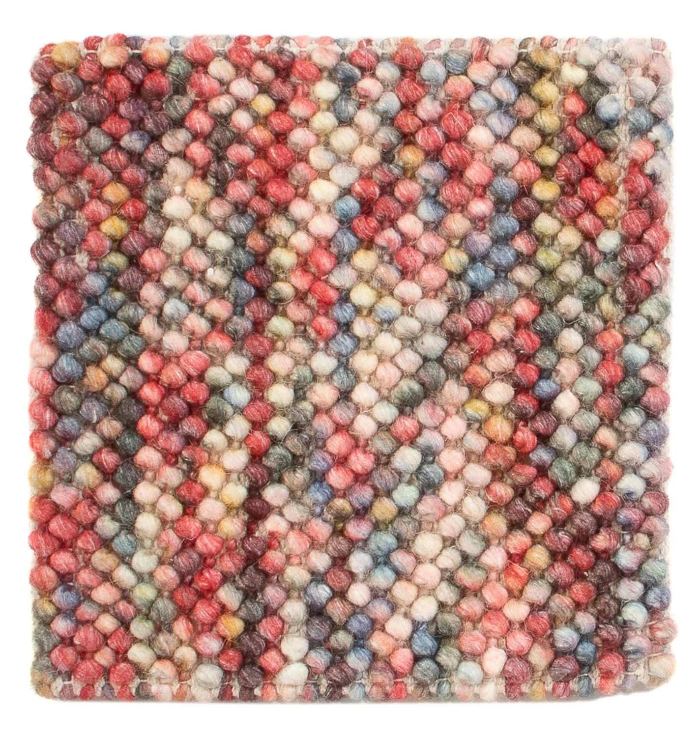 Wollteppich quadratisch - 32 x 32 cm - mehrfarbig