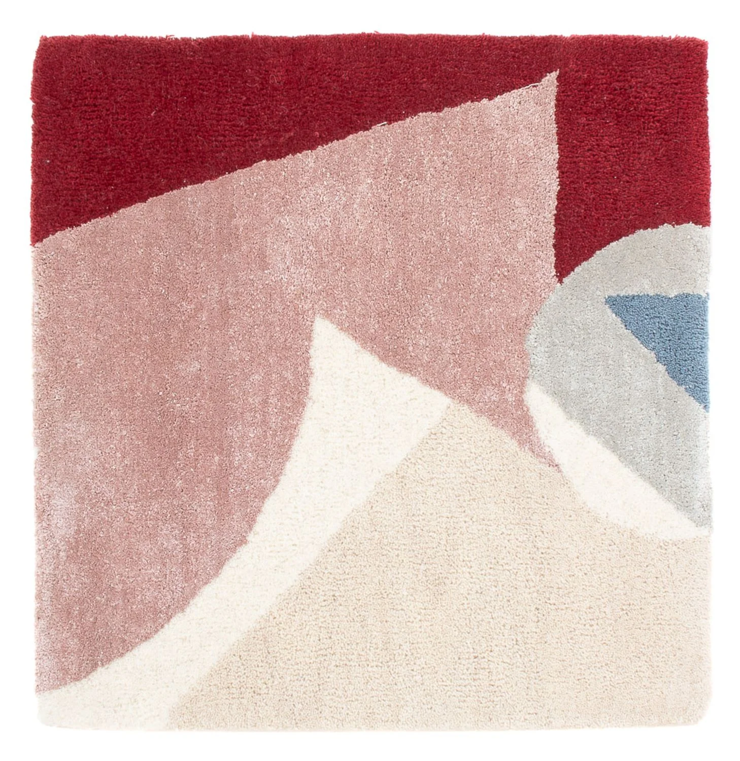 Wollteppich quadratisch - 63 x 62 cm - mehrfarbig