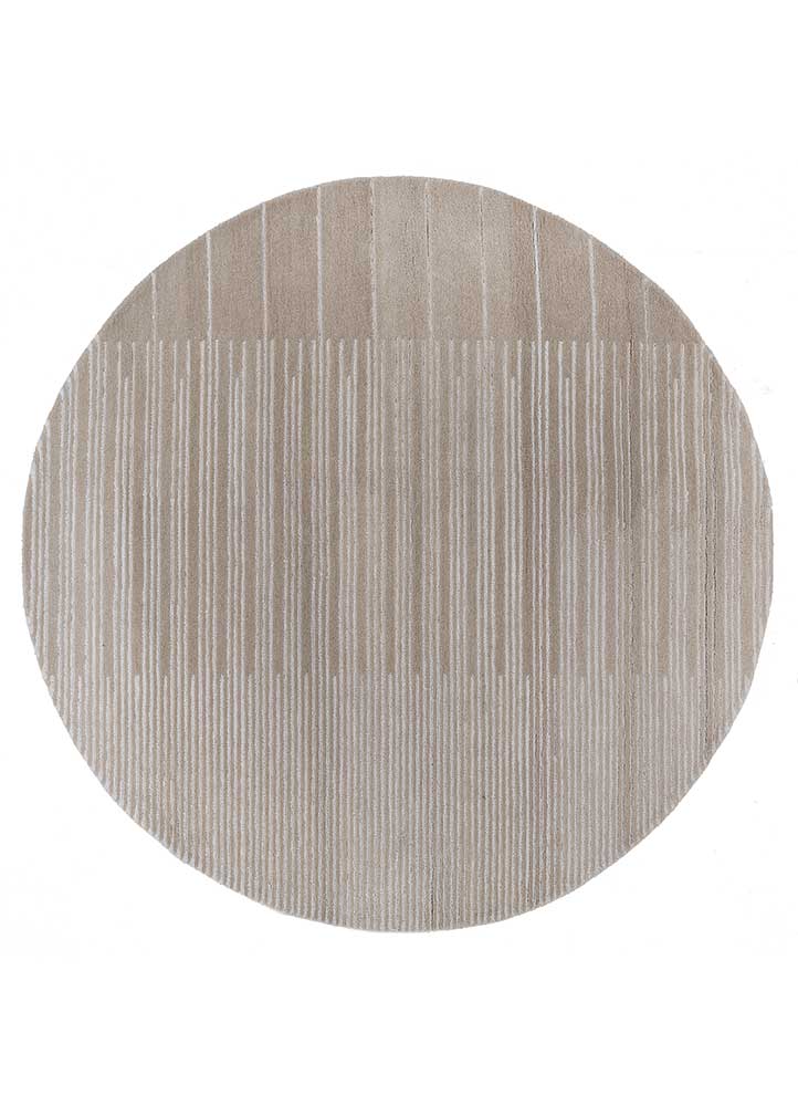 Wollteppich rund - 180 x 180 cm - beige
