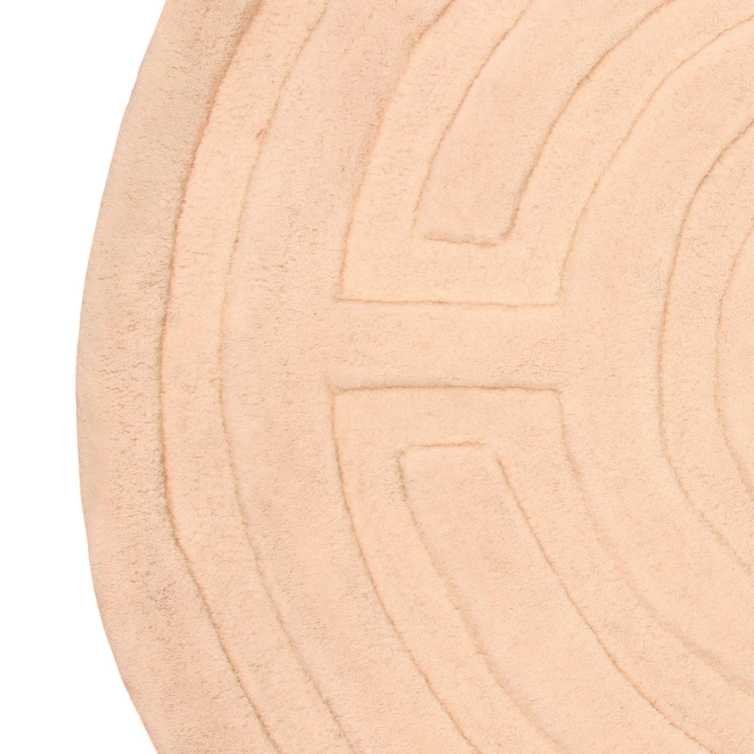 Wollteppich rund - 80 x 80 cm - beige - Image 3