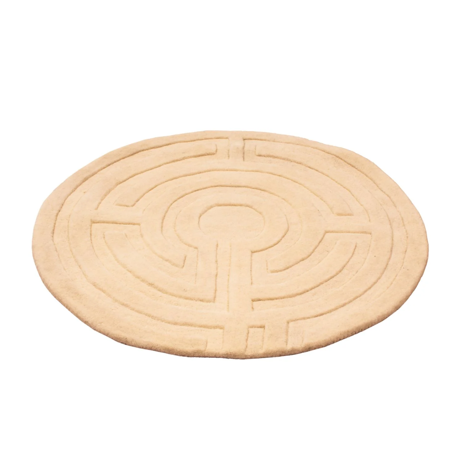 Wollteppich rund - 80 x 80 cm - beige - Image 5
