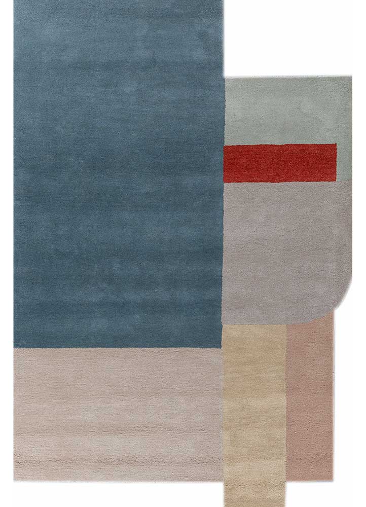 Wollteppich sonderform - 235 x 150 cm - mehrfarbig