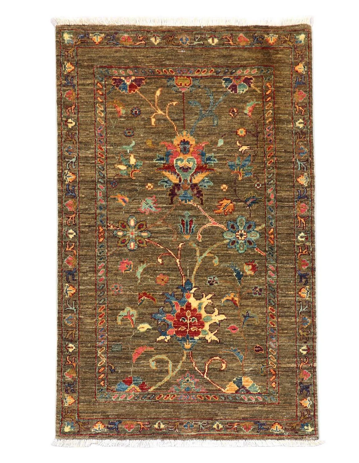 Ziegler Teppich 124 x 83 cm - olivgrün